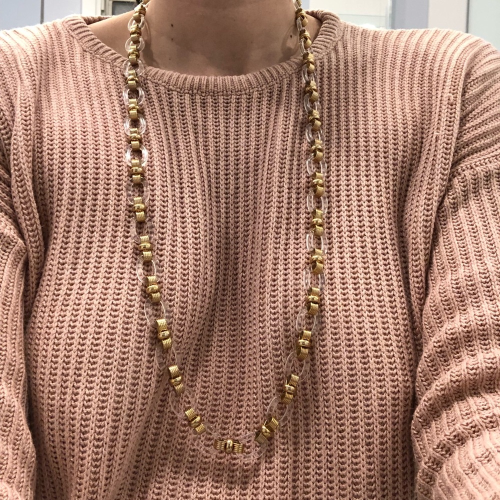 C wonder acrylic and gold necklace